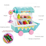 Children Toy Trolley Fruit Vegetables Shop Simulation Small Cart Pretend Playset