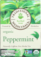 Traditional Medicinals Organic Peppermint Herbal Tea 16 Tea Bags, 0.85 Oz