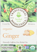 Traditional Medicinals Organic Ginger Herbal Tea 16 Tea Bags, 0.85 Oz