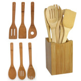 Eco Friendly Bamboo Cooking Utensil Set - 6pc