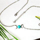 Crystal Crescent Moon Pendant Necklace