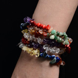 7 Stone Chakra Natural Healing Crystals Bracelet