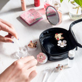 Contact lens case cute personality simple and portable lens box（Contains tweezers and suction stick）