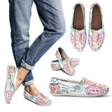 WOMEN'S PASSPORT STAMPS CASUAL SHOES (WHITE) - FREE SHIPPING WORLDWIDE