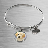 GOLDEN RETRIEVER LUXURY BANGLE WITH CIRCLE CHARM