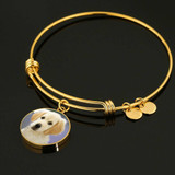 GOLDEN RETRIEVER LUXURY BANGLE WITH CIRCLE CHARM
