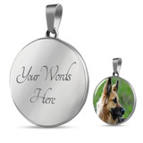 GERMAN SHEPHERD  LUXURY NECKLACE WITH CIRCLE CHARM