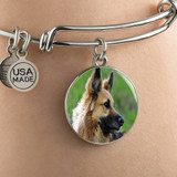 GERMAN SHEPHERD LUXURY BANGLE WITH CIRCLE CHARM