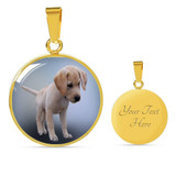 LABRADOR PUPPY LUXURY NECKLACE WITH CIRCLE CHARM