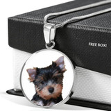 YORKIE LUXURY NECKLACE WITH CIRCLE CHARM