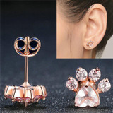ADORABLE PINK PAW PRINT EARRINGS
