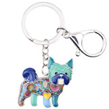 YORKSHIRE TERRIER  ENAMEL DOG KEYCHAIN