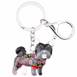 YORKSHIRE TERRIER  ENAMEL DOG KEYCHAIN