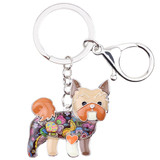 YORKSHIRE TERRIER  ENAMEL DOG KEYCHAIN