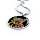 FRENCH BULLDOG LUXURY NECKLACE WITH CIRCLE CHARM