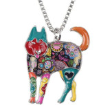 SIBERIAN HUSKY ENAMEL NECKLACE