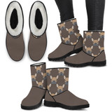 PUG PATTERN FAUX FUR BOOTS