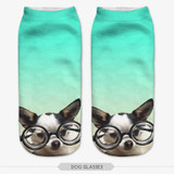 3D DOG PRINT LOW CUT ANKLE SOCKS