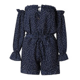 Polka Dot Off Shoulder Ruffles
