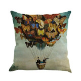 Butterfly Painting Linen Cushion Case