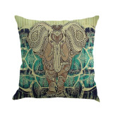 Cotton Linen Elephant Mandala Pillowcase