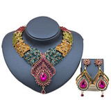 Women Costume Necklace Earrings Set