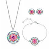 Art Picture Chain Crescent Moon Jewelry Sets