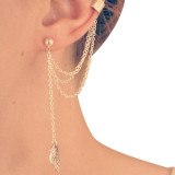 Tassel Leaf Charm Metal Earring For Women