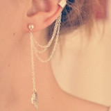 Tassel Leaf Charm Metal Earring For Women