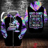 Purple Video games ruined my life good thing I have two extra lives Blue Purple Hoodie 3D custom LKT