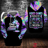 Purple Video games ruined my life good thing I have two extra lives Blue Purple Hoodie 3D custom LKT