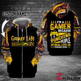 I'm a gamer because punching people in real life is frowned upon Hoodie 3D custom LKT