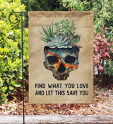 Blue Earth Succulent Skull Find What You Love Garden Flag