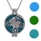 Round Fragrance Locket Essential Oil Aromatherapy Diffuse Pendant Necklaces