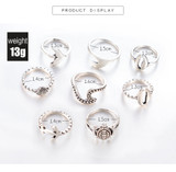 Boho Vintage Knuckle Ring Set 8 PCS