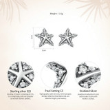 925 Sterling Silver Starfish Earrings