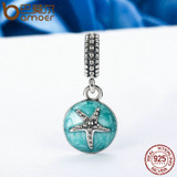 925 Sterling Silver Starfish Enamel Pendant