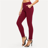 Elastic Mid Waist Skinny