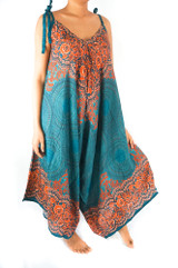 Teal Orange Mandala Boho Hippie Jumpsuit Rompers