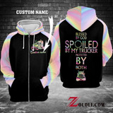 Blessed by god spoiled by my trucker hoodie 3D TTM