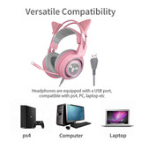 Kawaii Noise Cancelling Pink Cat Ears Headphones Kawaii Noise Cancelling Pink Cat Ears Headphones