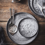 Hammered Iron Craft Serving Tray & Plate