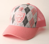 Las Vegas Raiders Pink Argyle Mesh Snap Back Hat