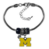 Michigan Wolverines Euro Bead Bracelet