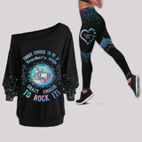 Tough enough to be a Trucker's Wife off-shoulder shirt & leggings set TTM