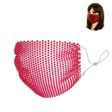Fuchsia Rhinestone Mesh Fashion Mask