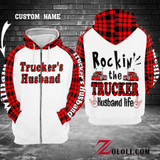 Rockin' the Trucker Husband life hoodie 3D TTM