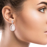 White Gold Cubic Zirconia Teardrop Earrings