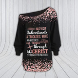 Trucker's wife Never underestimate a trucker's wife Off shoulder shirt & Leggings Set
