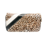 Leopard Print and Black Leather Wallet